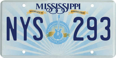 MS license plate NYS293