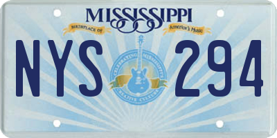MS license plate NYS294