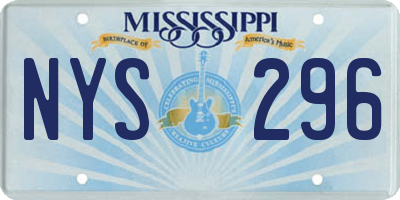 MS license plate NYS296