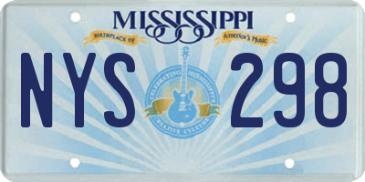MS license plate NYS298