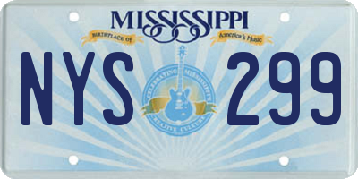 MS license plate NYS299