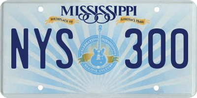 MS license plate NYS300