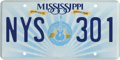 MS license plate NYS301