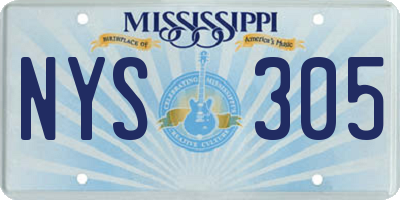 MS license plate NYS305
