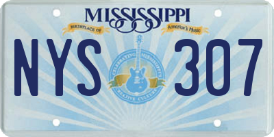 MS license plate NYS307
