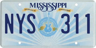 MS license plate NYS311
