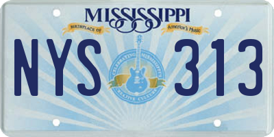 MS license plate NYS313