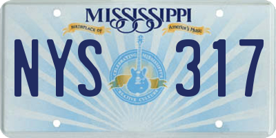 MS license plate NYS317