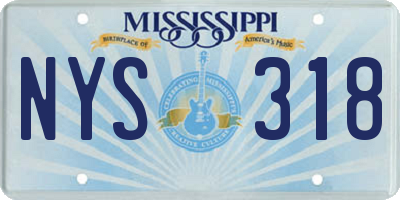 MS license plate NYS318