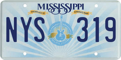 MS license plate NYS319