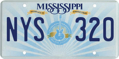 MS license plate NYS320