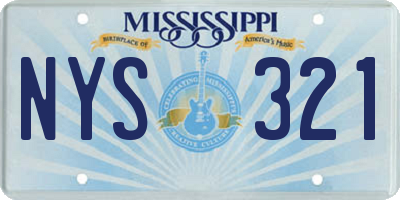 MS license plate NYS321