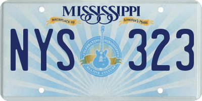 MS license plate NYS323