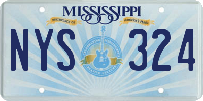 MS license plate NYS324