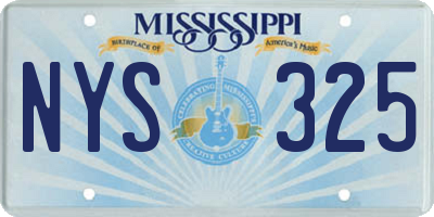 MS license plate NYS325