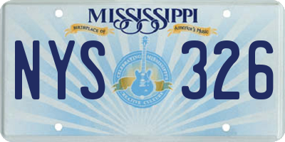 MS license plate NYS326