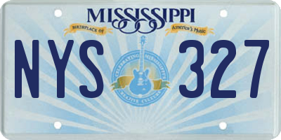 MS license plate NYS327