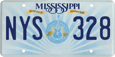 MS license plate NYS328