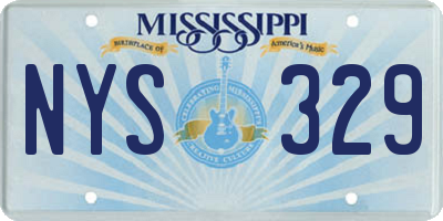 MS license plate NYS329