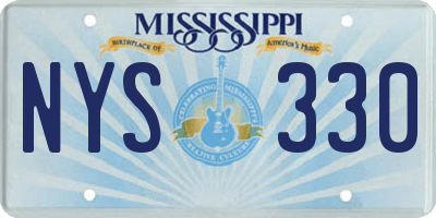 MS license plate NYS330