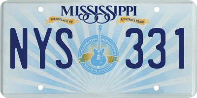 MS license plate NYS331