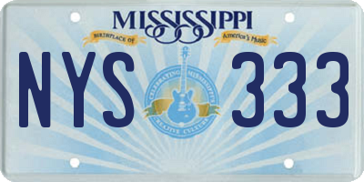 MS license plate NYS333
