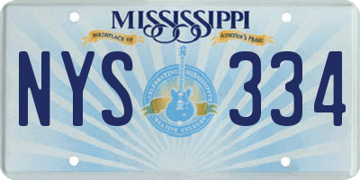 MS license plate NYS334