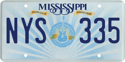 MS license plate NYS335