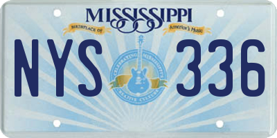 MS license plate NYS336