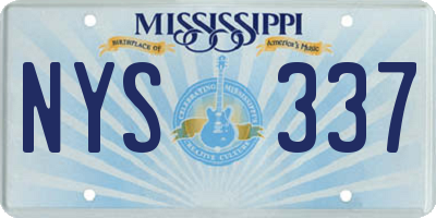 MS license plate NYS337