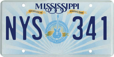 MS license plate NYS341