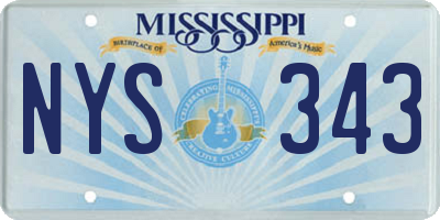 MS license plate NYS343