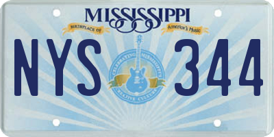 MS license plate NYS344