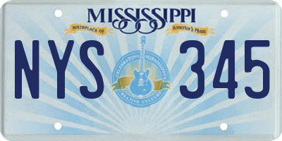 MS license plate NYS345