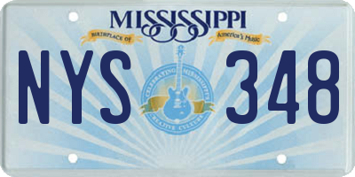 MS license plate NYS348