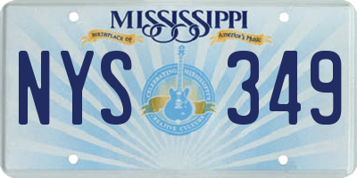 MS license plate NYS349