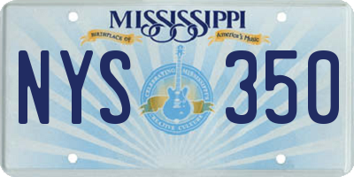 MS license plate NYS350
