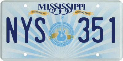 MS license plate NYS351