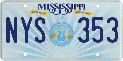 MS license plate NYS353