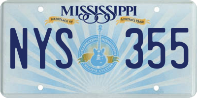 MS license plate NYS355