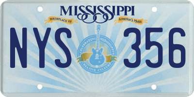 MS license plate NYS356