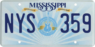 MS license plate NYS359