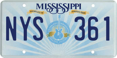 MS license plate NYS361