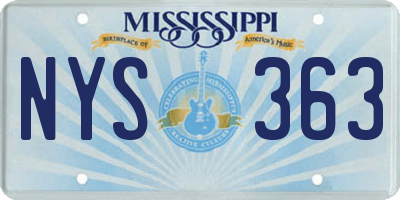 MS license plate NYS363