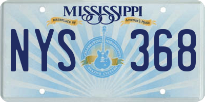 MS license plate NYS368