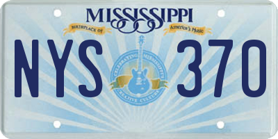 MS license plate NYS370