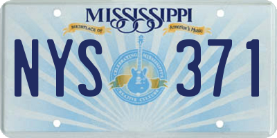 MS license plate NYS371