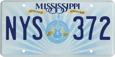 MS license plate NYS372