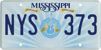 MS license plate NYS373