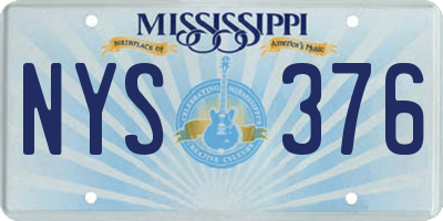 MS license plate NYS376